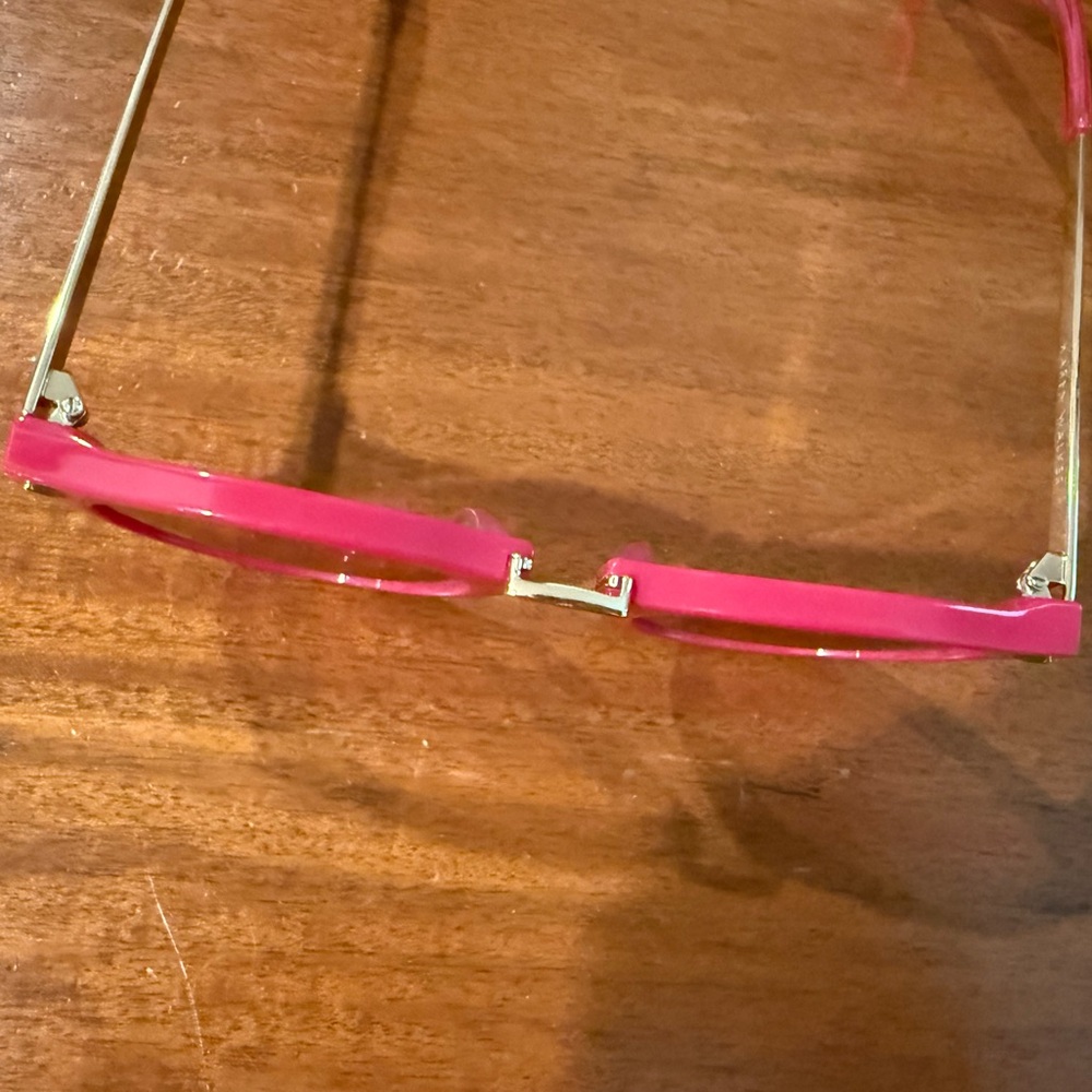 ICONIC NWOT Karen Walker Hot Pink Sunglasses with gold accents and case - Picture 7 of 13